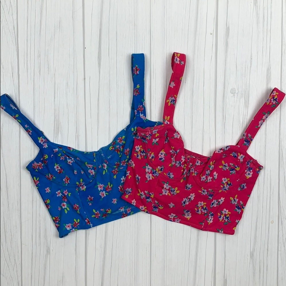 Bundle of 2 gilly hicks floral bralette tops